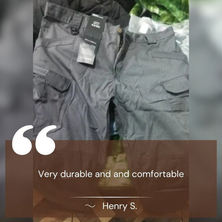 Mens Tactical Trousers Waterproof Reinforced Multi-Pocket