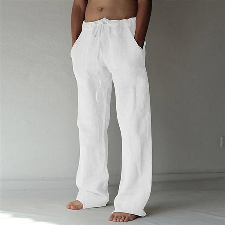 Mens Linen Pants Breathable Casual Comfort Fit