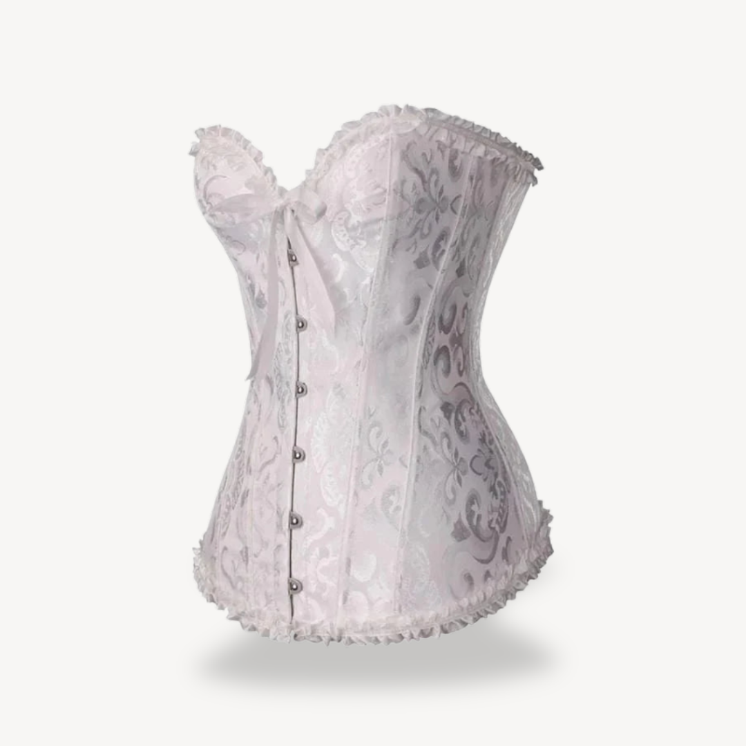 Womens Satin Corset Top with Lace-Up Front