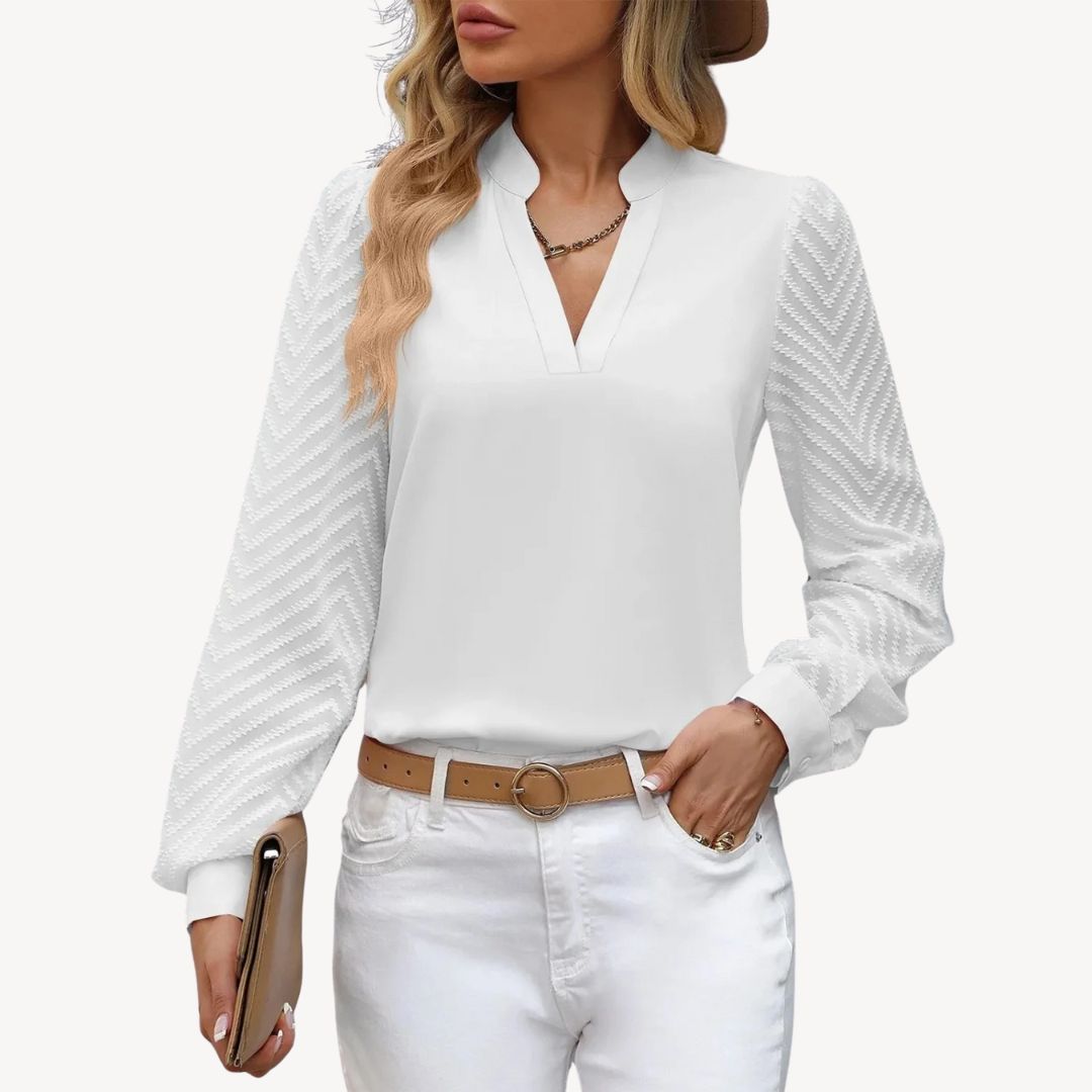 Womens Blouse Polyester Long Sleeve Regular Fit