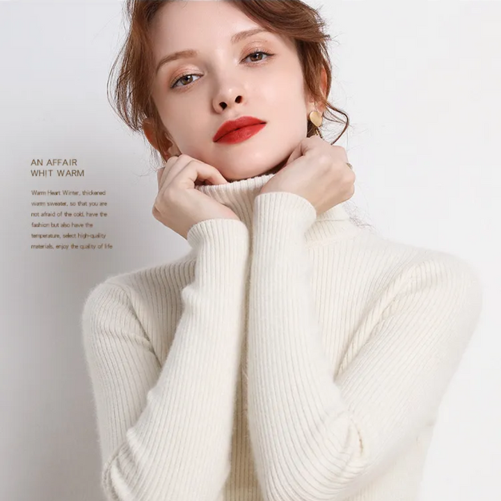 Womens Cashmere Turtleneck Sweater Winter-Ready Fit