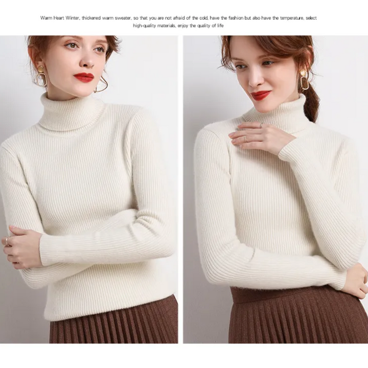 Womens Cashmere Turtleneck Sweater Winter-Ready Fit