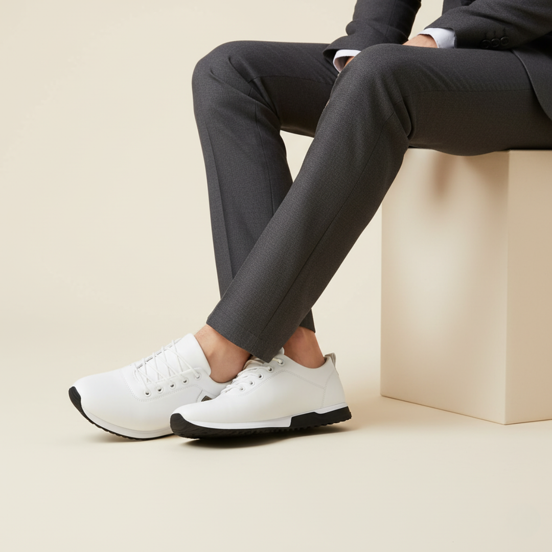 Mens Orthopedic Leather Sneakers Comfortable Fit