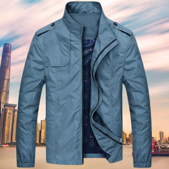Mens Windproof Jacket with Collar Regular Fit