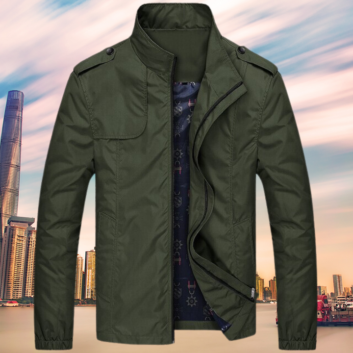Mens Windproof Jacket with Collar Regular Fit