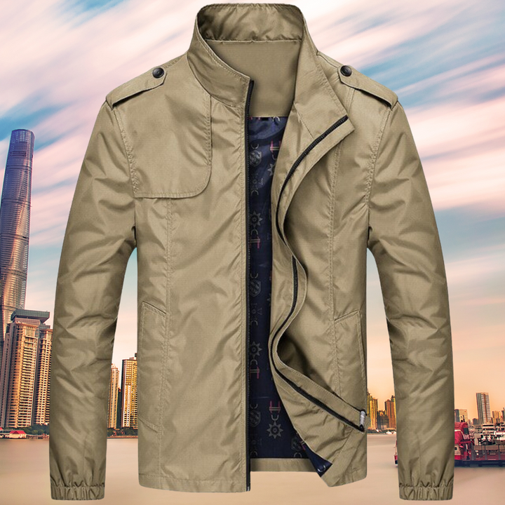 Mens Windproof Jacket with Collar Regular Fit