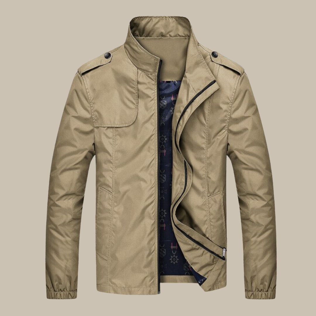 Mens Windproof Jacket with Collar Regular Fit - BritishMode