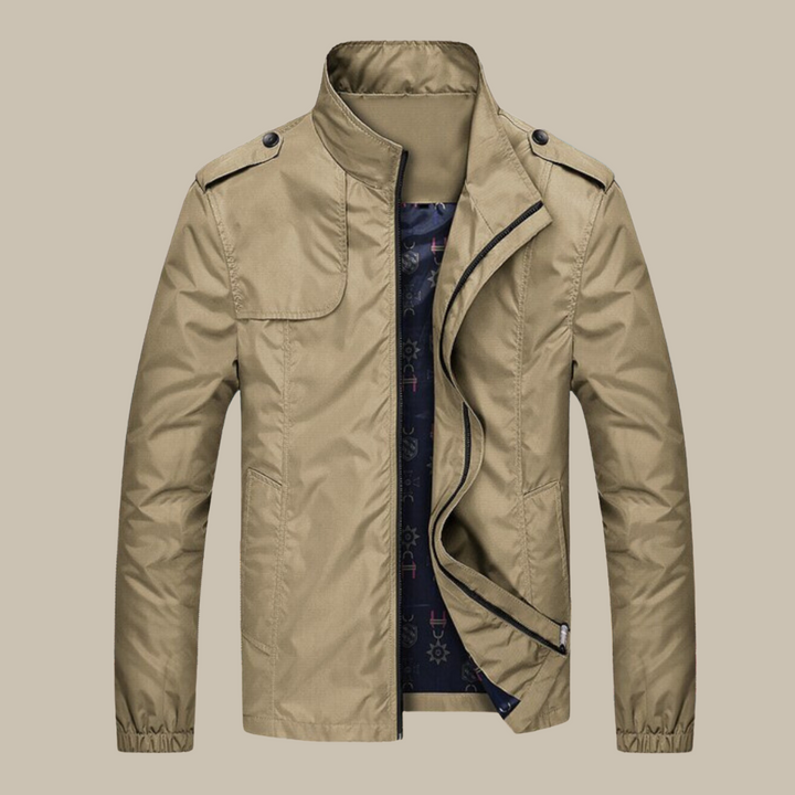 Mens Windproof Jacket with Collar Regular Fit - BritishMode