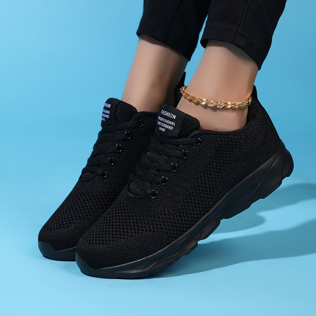 Womens Casual Mesh Sneakers Breathable Lace-Up - BritishMode