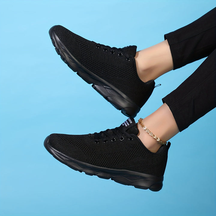 Womens Casual Mesh Sneakers Breathable Lace-Up