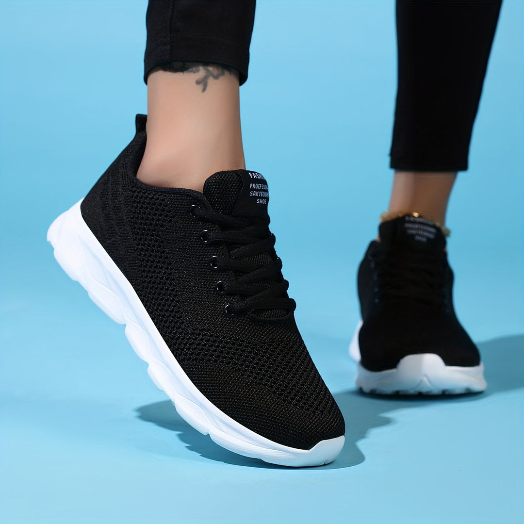 Womens Casual Mesh Sneakers Breathable Lace-Up