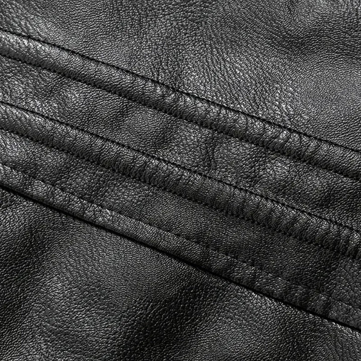 Mens Leather Jacket with Fur Collar Winter Style