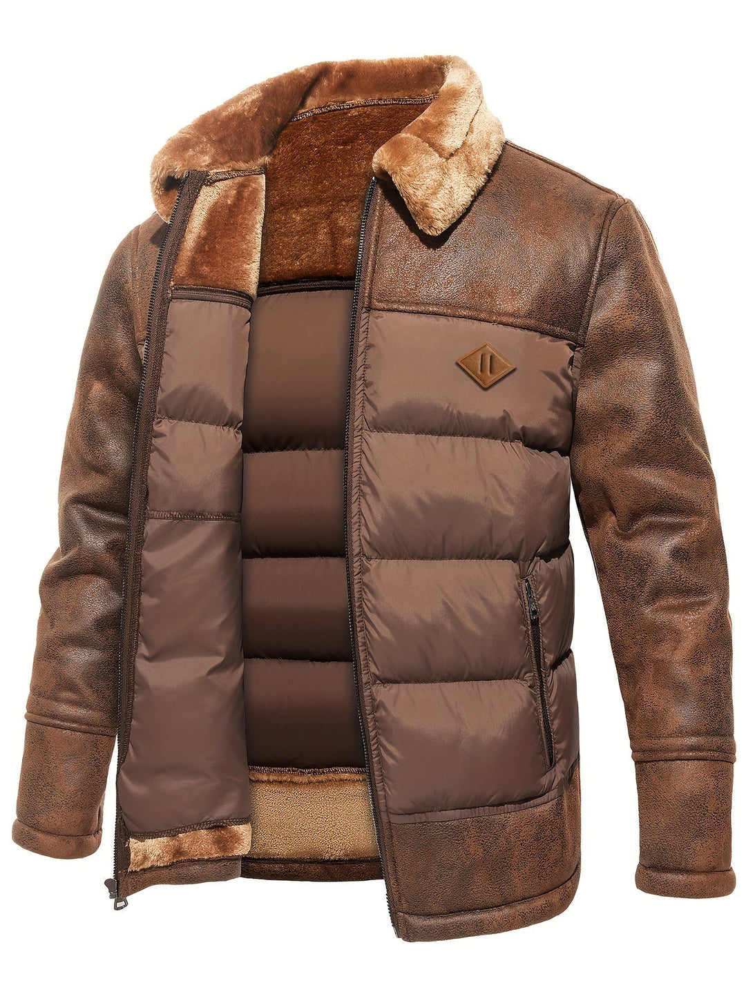 Mens Fleece Jacket Warm Insulated Winter Fit