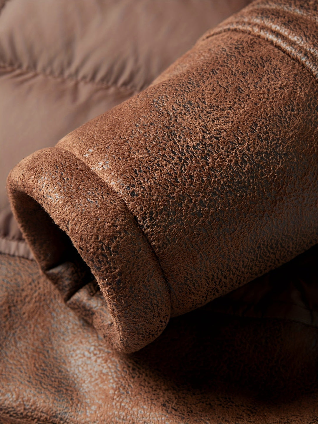 Mens Quilted Jacket with Fur Trim Collar Winter Outerwear