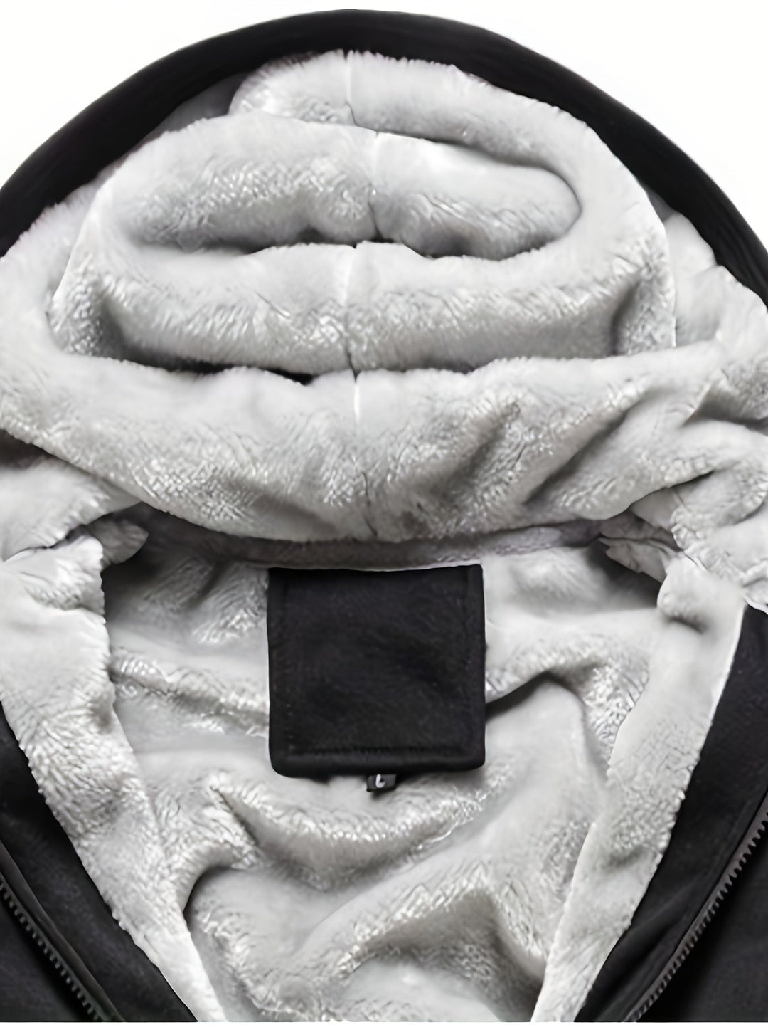 Mens Hooded Zip Jacket Plush Fleece Lined Heavy Duty