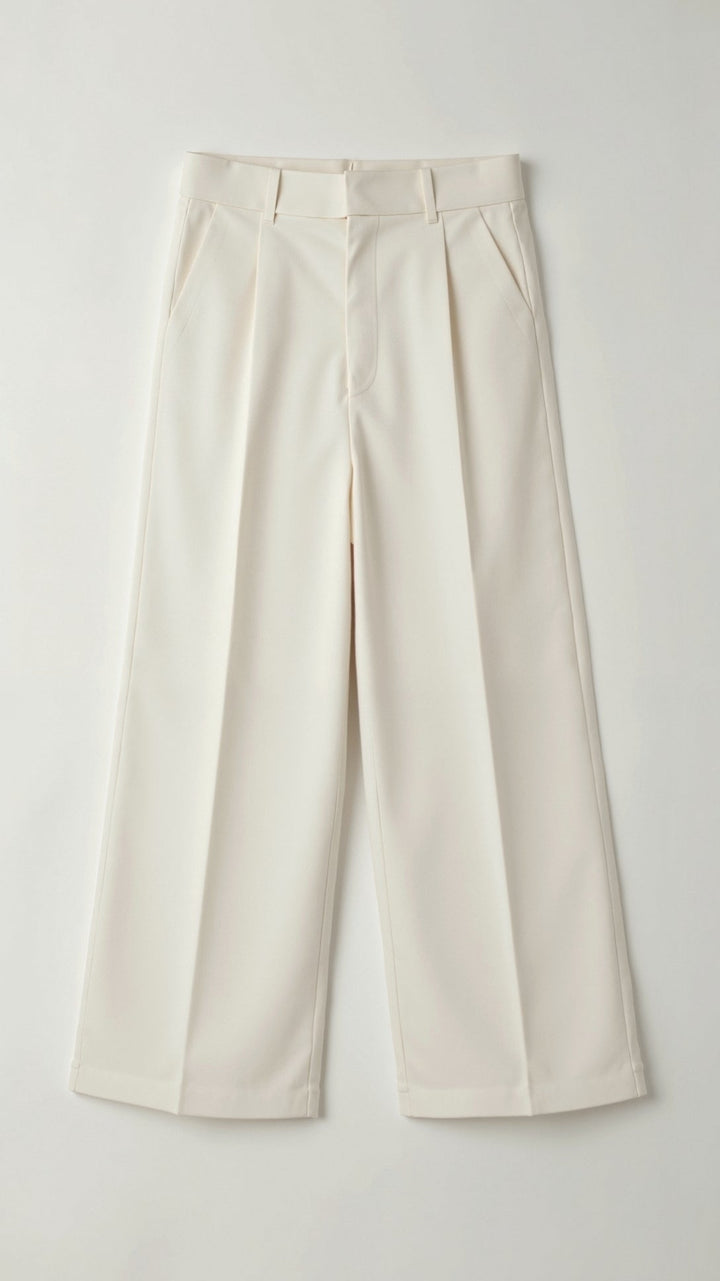 Womens Wide Leg Pants High-Waisted Pleated