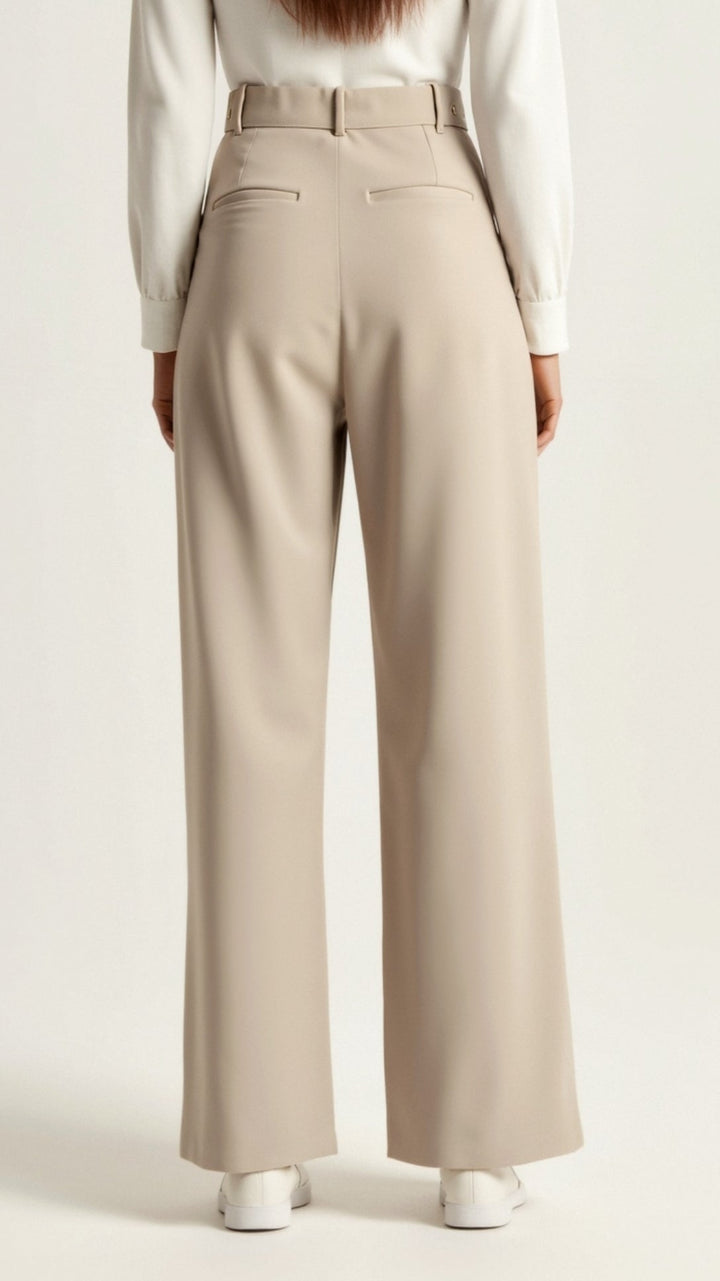 Womens Wide Leg Pants High-Waisted Pleated