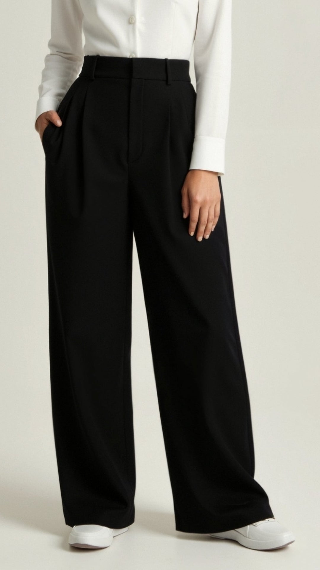 Womens Wide Leg Pants High-Waisted Pleated