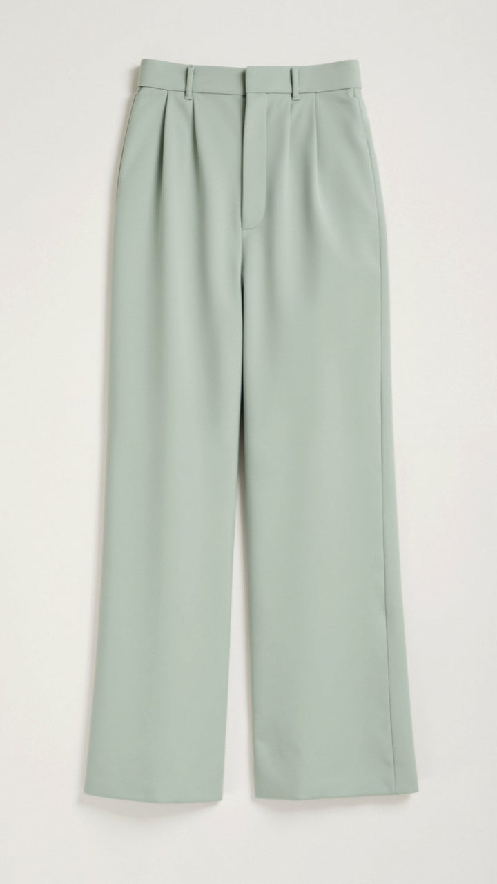 Womens Wide Leg Pants High-Waisted Pleated