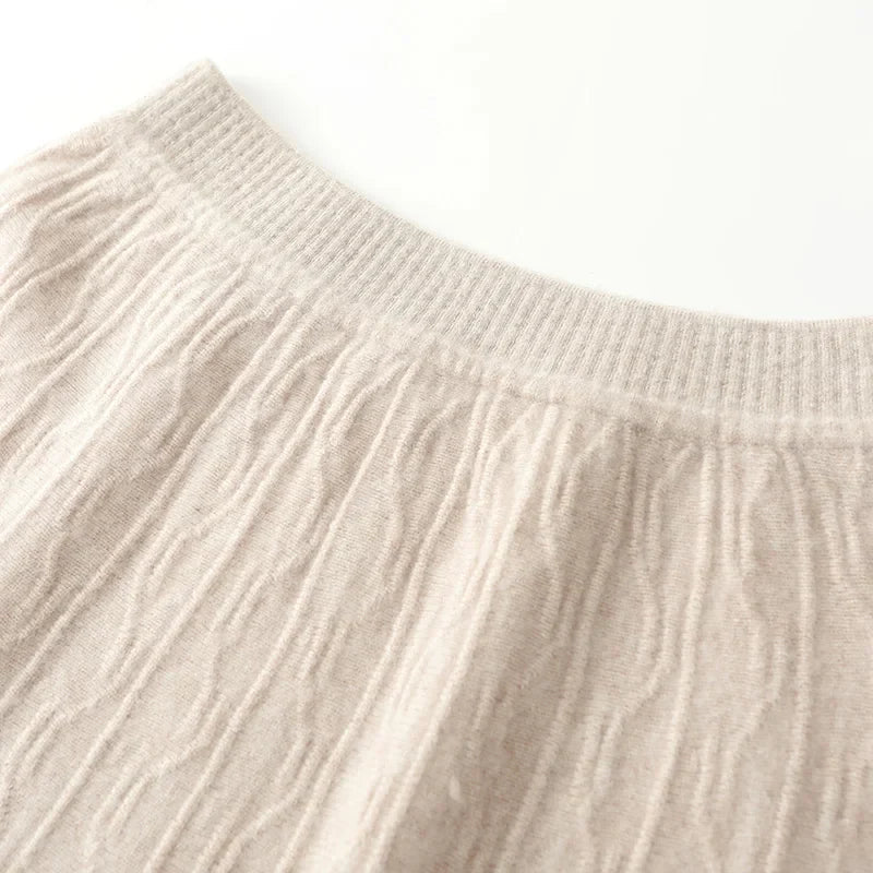 Womens Knit A-Line Midi Skirt