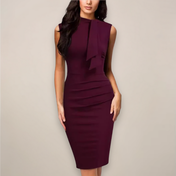 Womens Midi Dress Sleeveless Cocktail Style - BritishMode