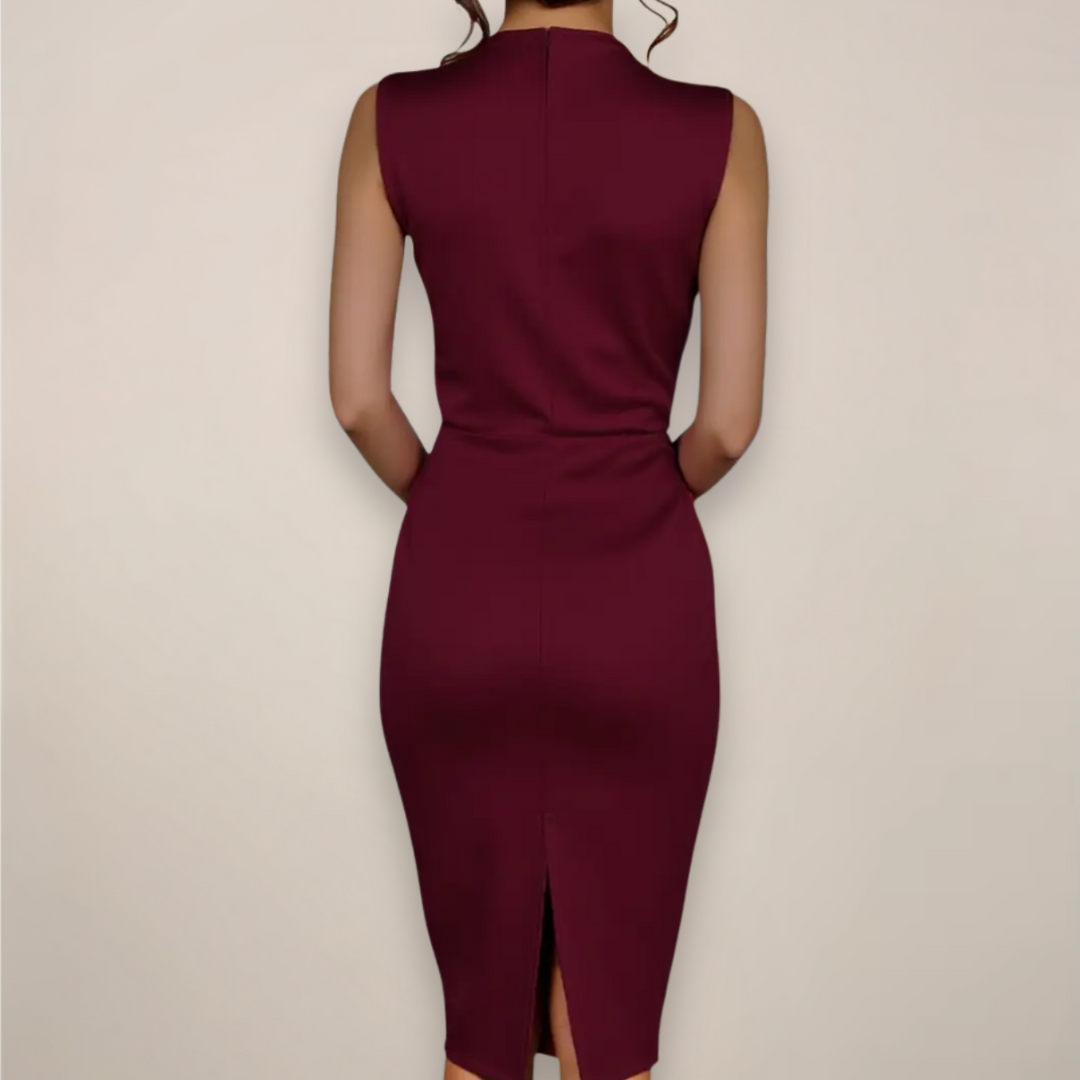 Womens Midi Dress Sleeveless Cocktail Style