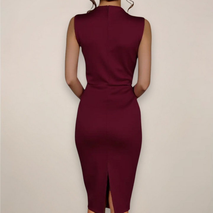 Womens Midi Dress Sleeveless Cocktail Style