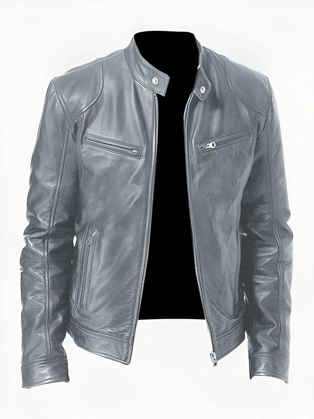 Mens Leather Jacket Durable Casual Fit