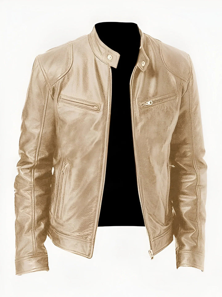 Mens Leather Jacket Durable Casual Fit - BritishMode