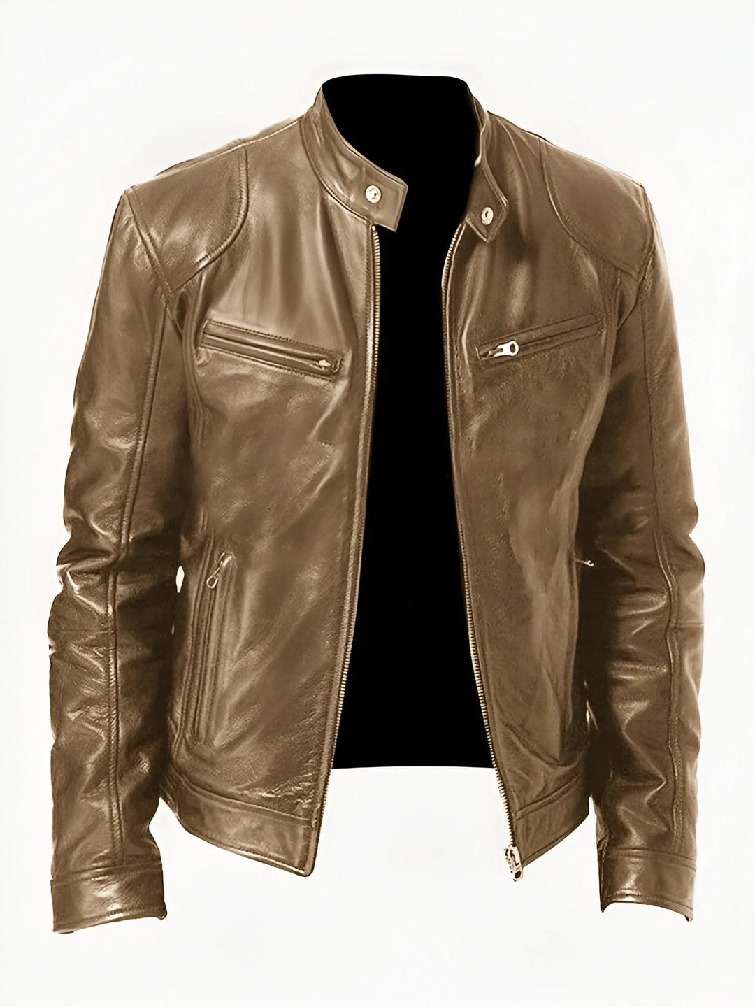 Mens Leather Jacket Durable Casual Fit
