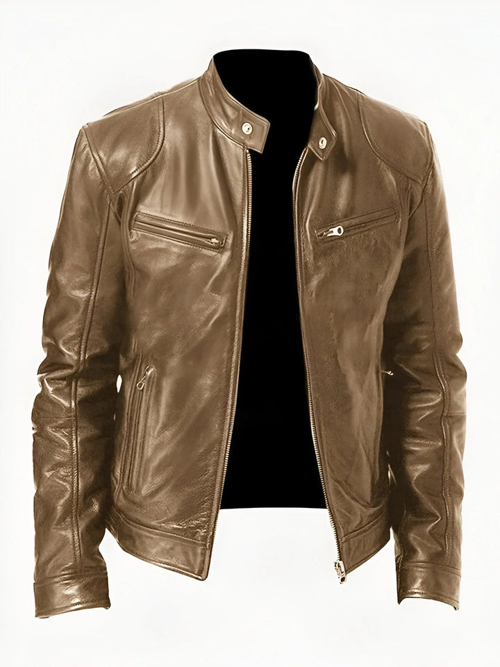 Mens Leather Jacket Durable Casual Fit