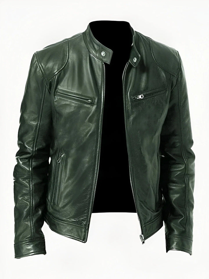 Mens Leather Jacket Durable Casual Fit