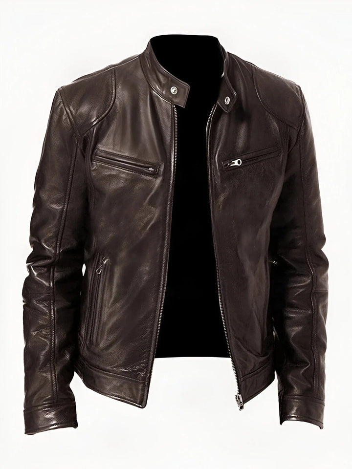 Mens Leather Jacket Durable Casual Fit