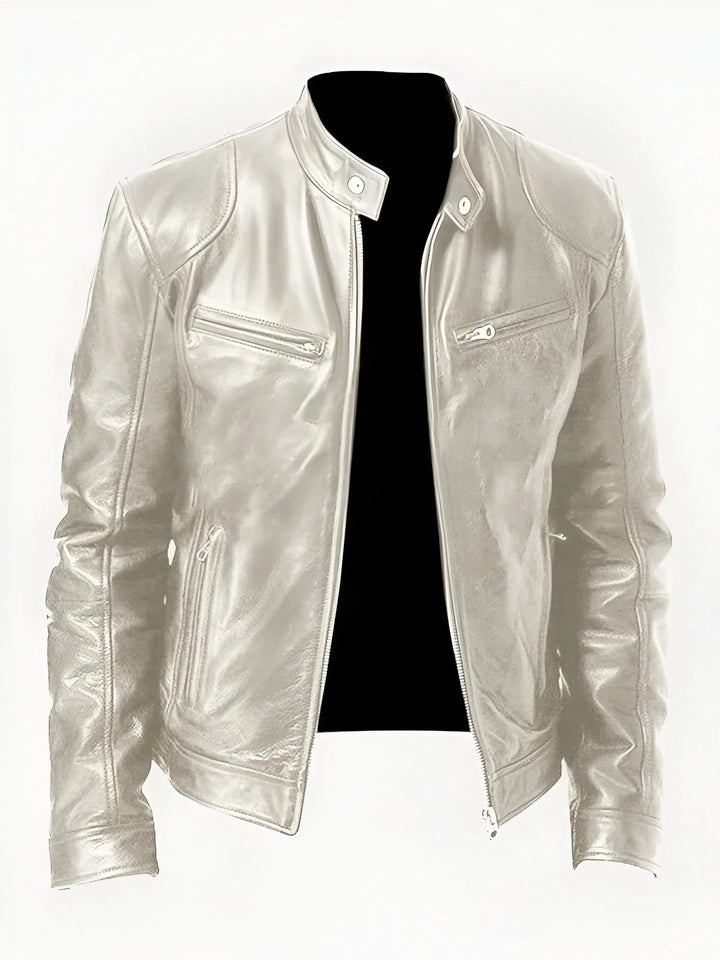 Mens Leather Jacket Durable Casual Fit