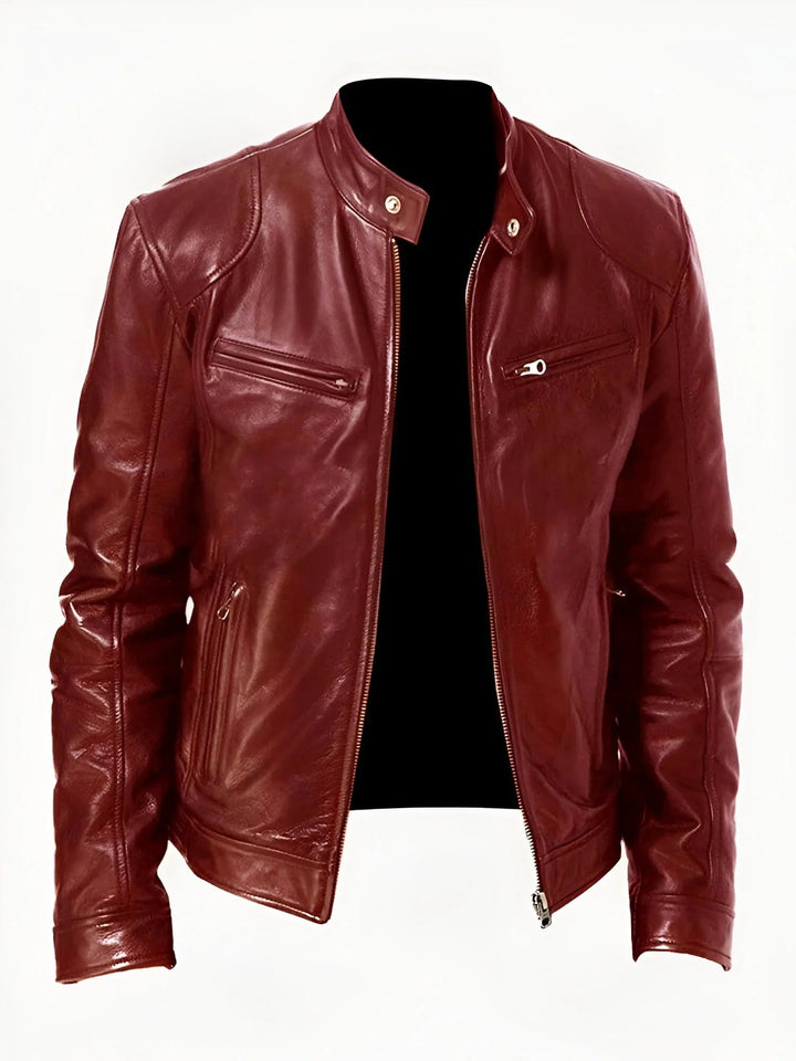Mens Leather Jacket Durable Casual Fit