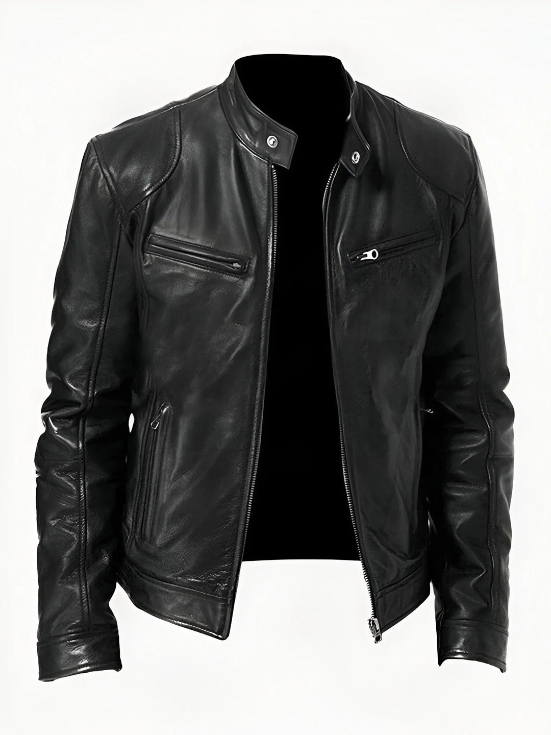 Mens Leather Jacket Durable Casual Fit
