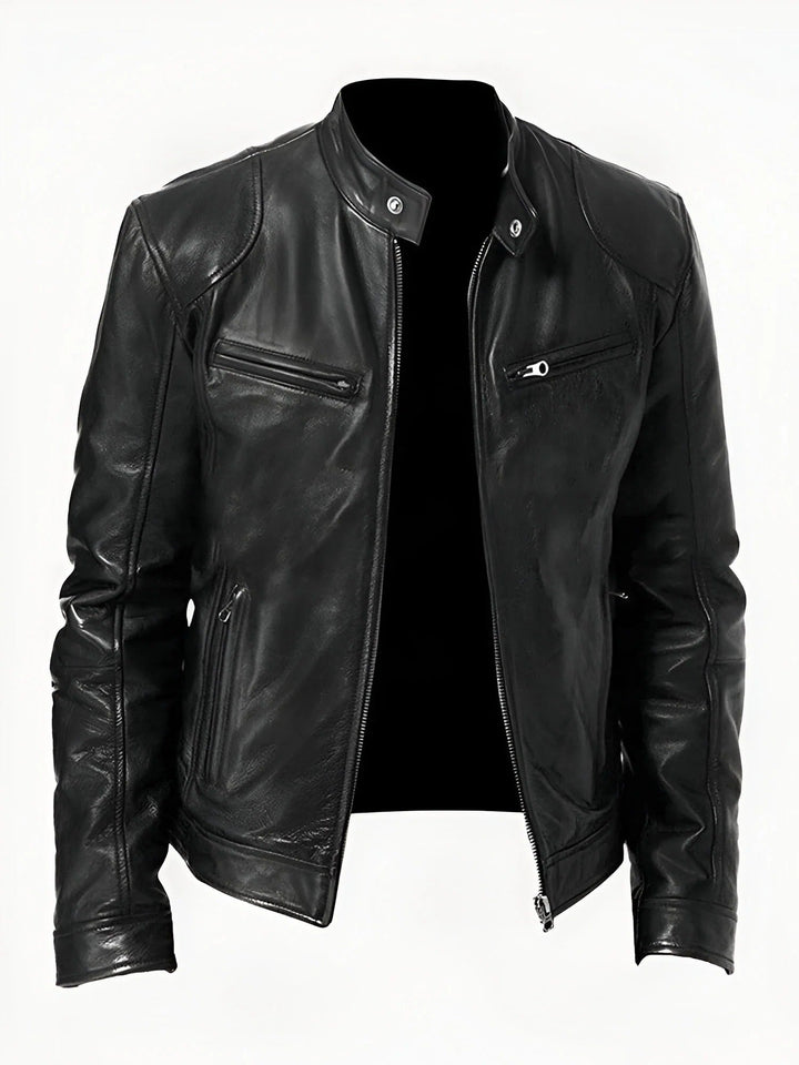 Mens Leather Jacket Durable Casual Fit