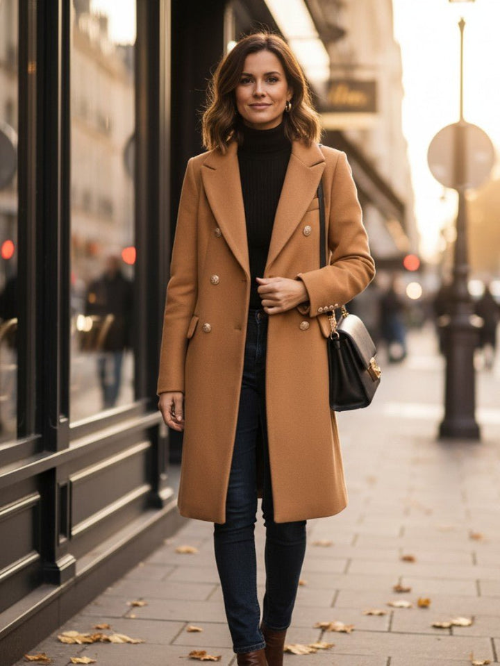 Womens Peacoat Wool Structured Classic Fit - BritishMode