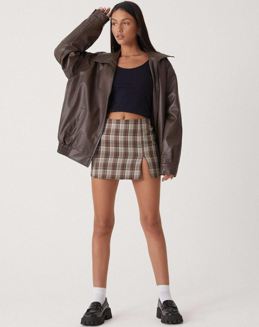 Womens Oversized Leather Jacket Comfortable Relaxed Fit