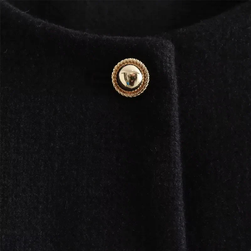Womens Cropped Bomber Jacket Button Front