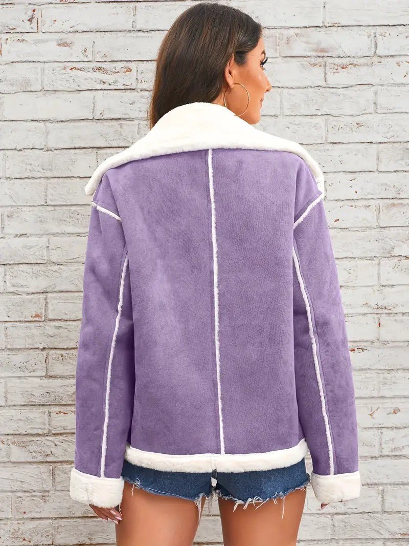 Womens Winter Coat with Lapel Collar Elegant Fit
