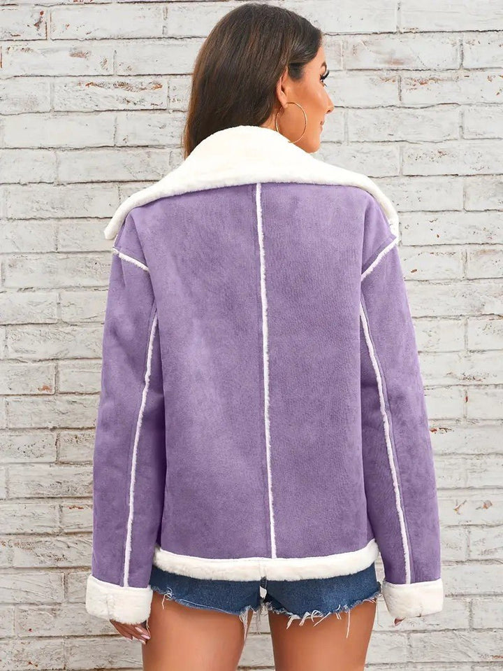 Womens Winter Coat with Lapel Collar Elegant Fit