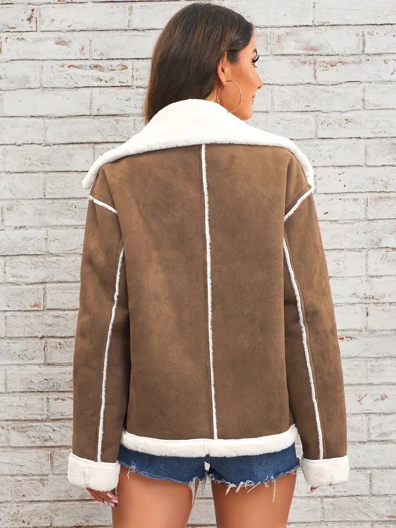 Womens Winter Coat with Lapel Collar Elegant Fit