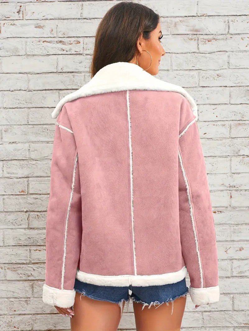 Womens Winter Coat with Lapel Collar Elegant Fit