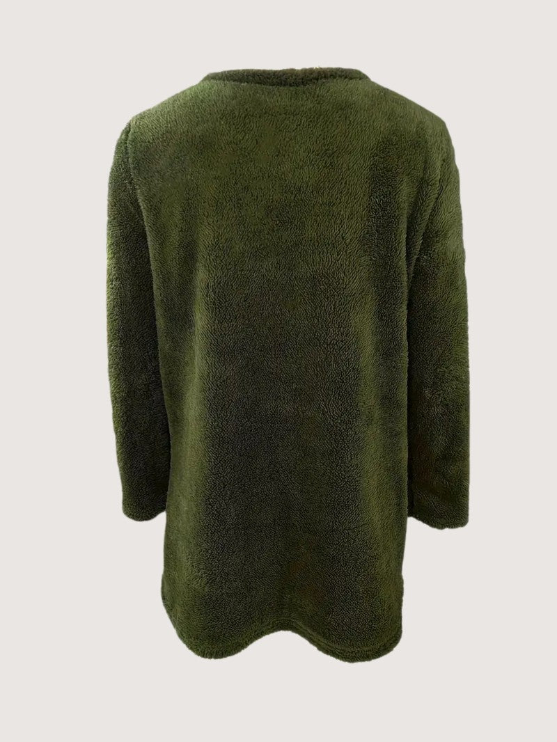 Womens Sweatshirt with Fuzzy Texture Relaxed Fit