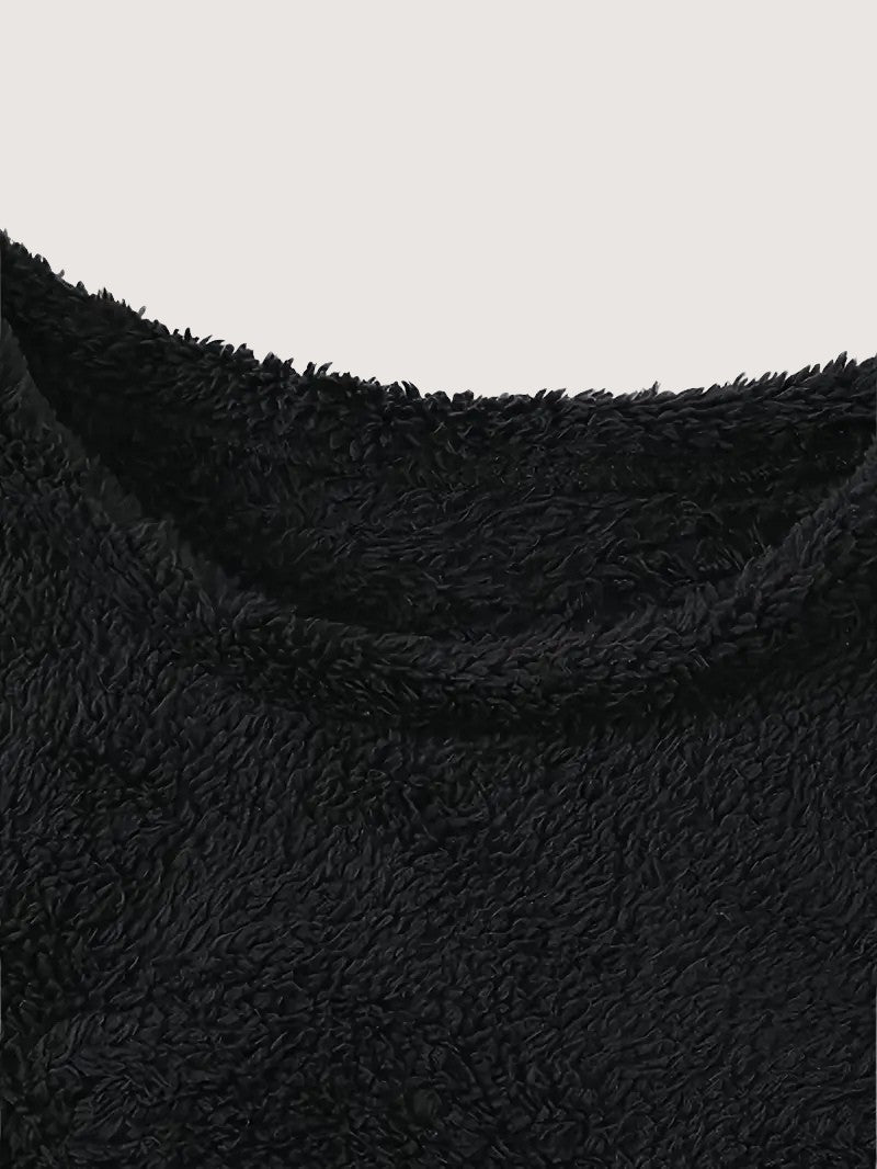 Womens Sweatshirt with Fuzzy Texture Relaxed Fit