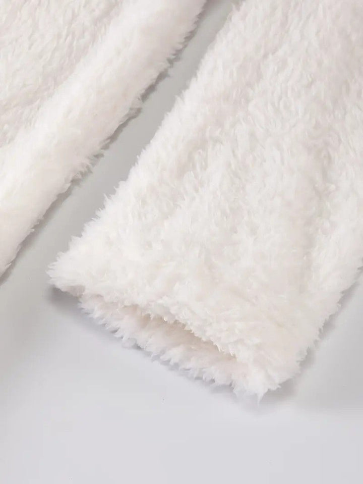 Womens Sweatshirt with Fuzzy Texture Relaxed Fit