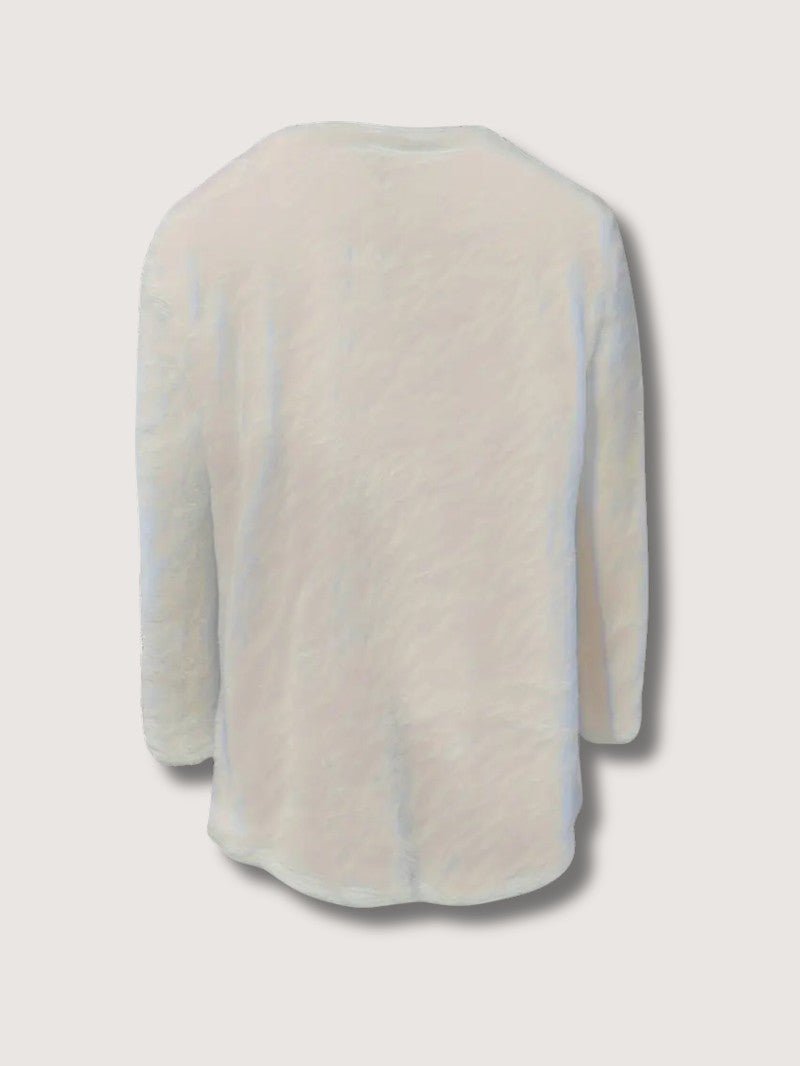 Womens Sweatshirt with Fuzzy Texture Relaxed Fit
