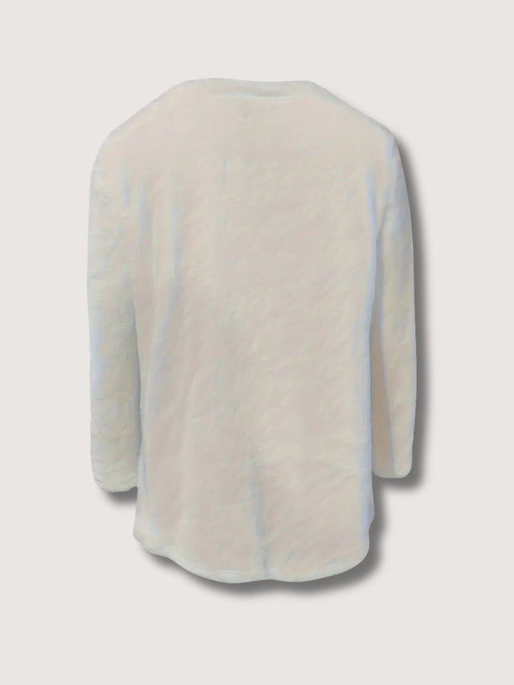 Womens Sweatshirt with Fuzzy Texture Relaxed Fit