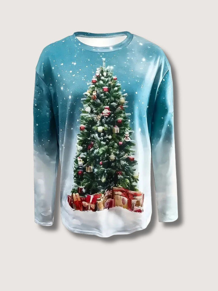 Womens Sweatshirt with Glitter Print Relaxed Fit